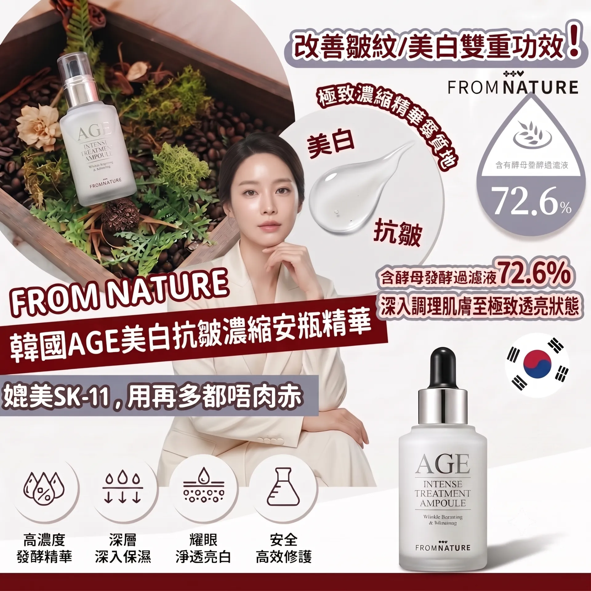 FROMNATURE Age 美白抗皺濃縮安瓶精華 30ml