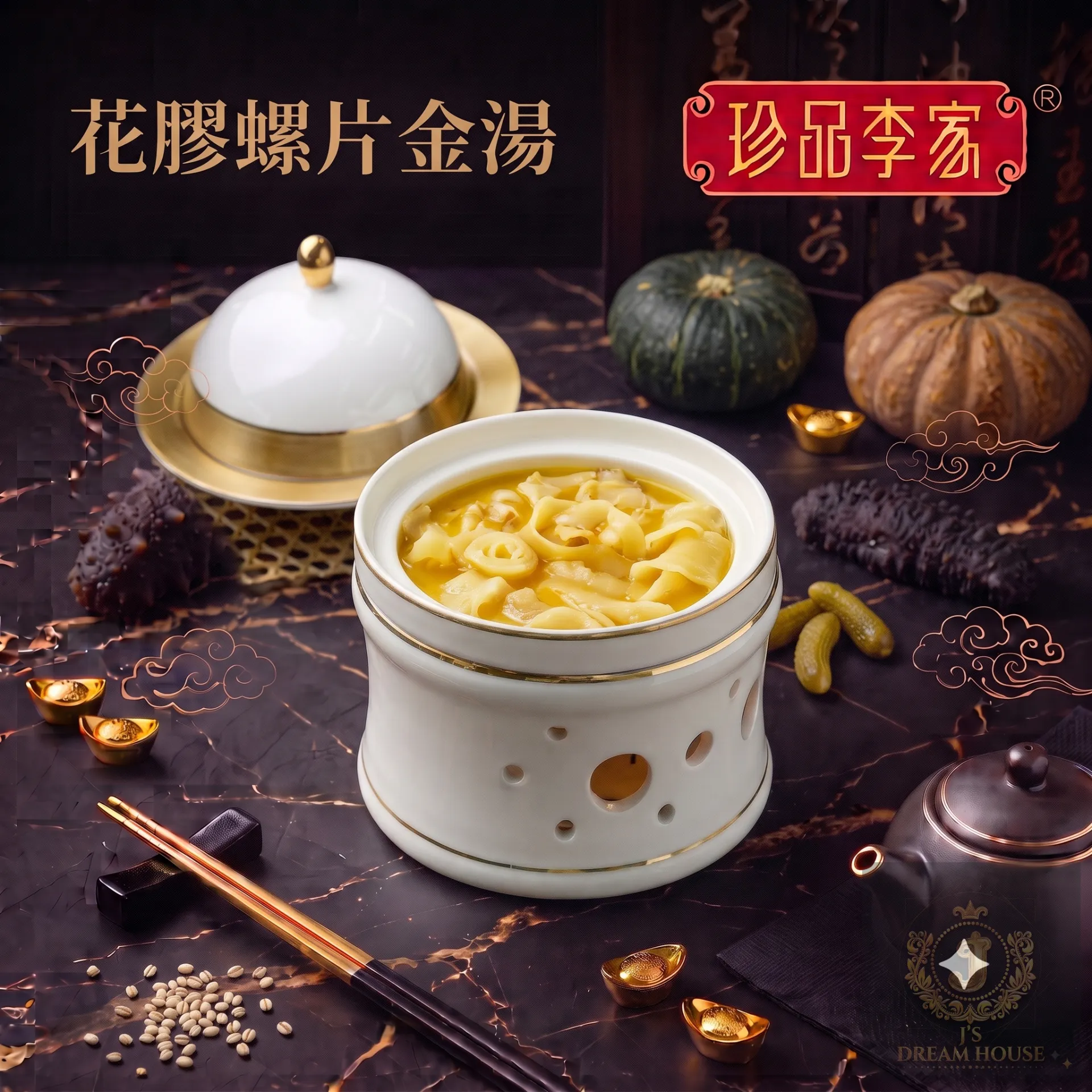 珍品李家 花膠螺片金湯 (即食燉湯)