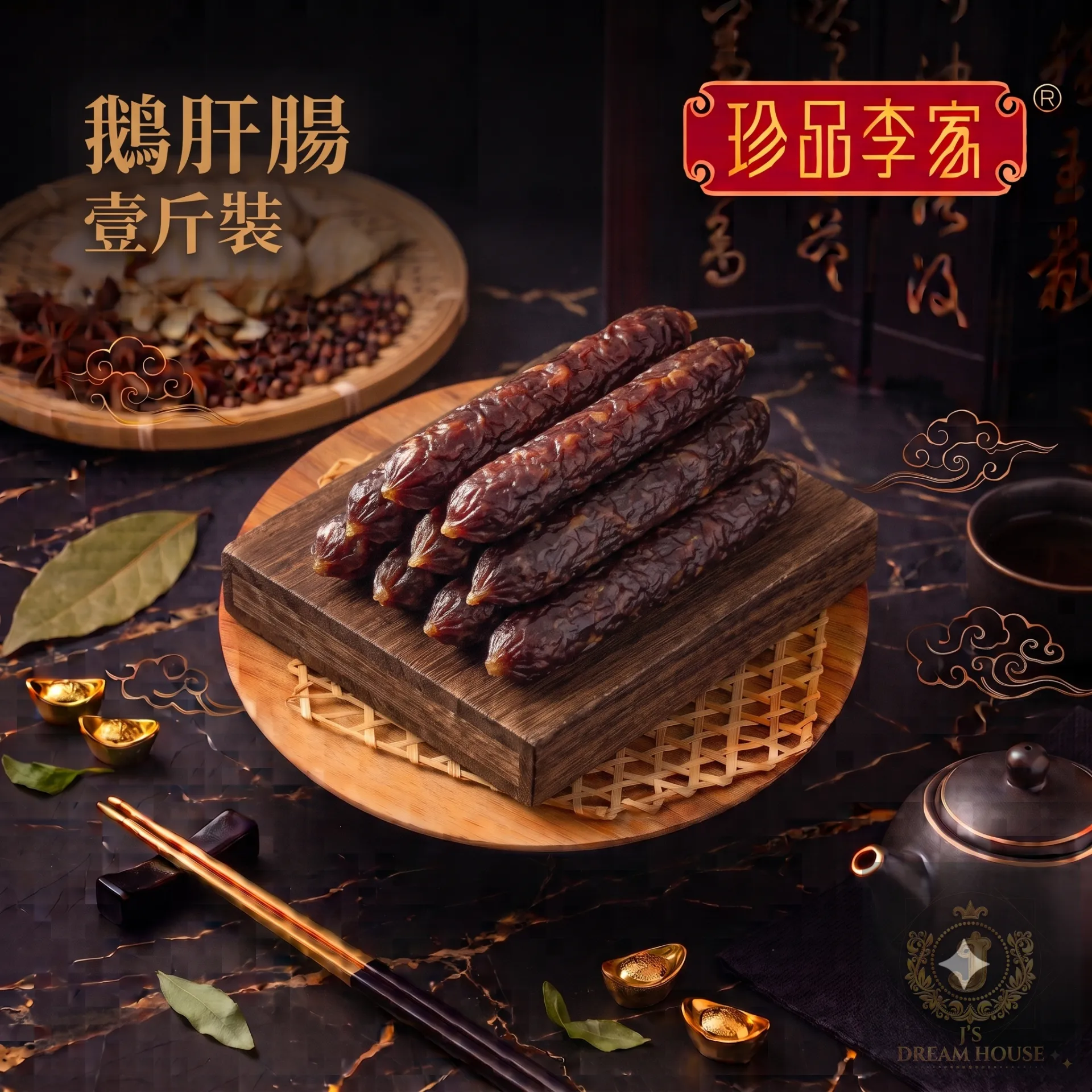 珍品李家 頂級鵝肝腸 (壹斤裝)